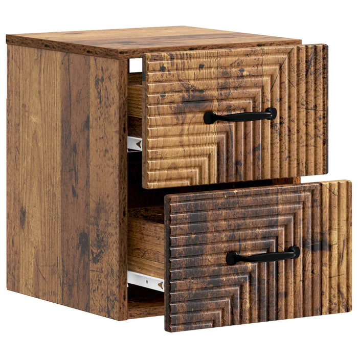 Dulap de noapte suspendat Lemn vechi 34,5 x 33 x 40 cm - WALTI WALTI