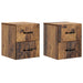 Dulap de noapte suspendat 2 pcs Lemn vechi 34,5 x 33 x 40 cm - WALTI WALTI