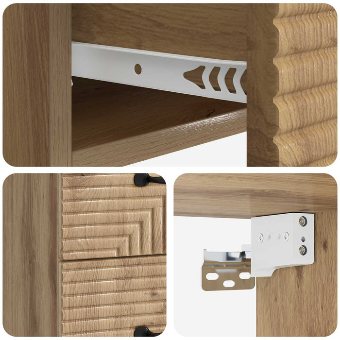 Dulap de noapte suspendat Stejar Artizanal 34,5 x 33 x 40 cm WALTI
