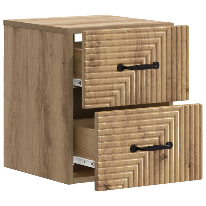 Dulap de noapte suspendat Stejar Artizanal 34,5 x 33 x 40 cm WALTI