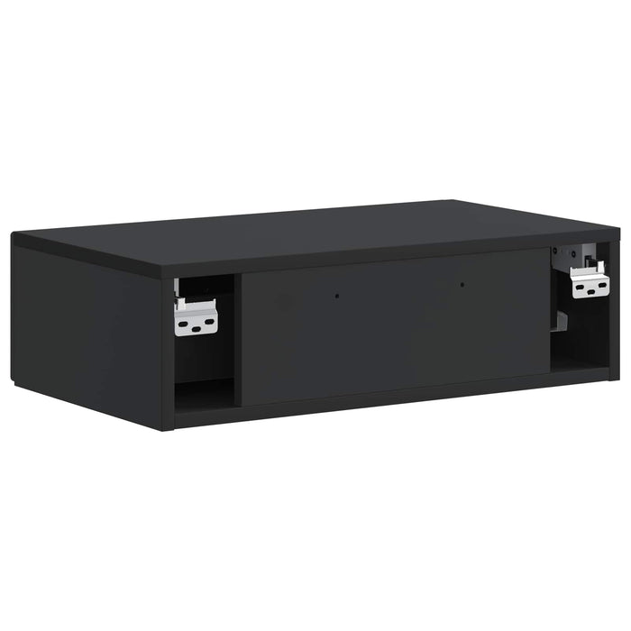 Masă laterală montată pe perete Negru 59 x 34,5 x 17 cm - WALTI WALTI