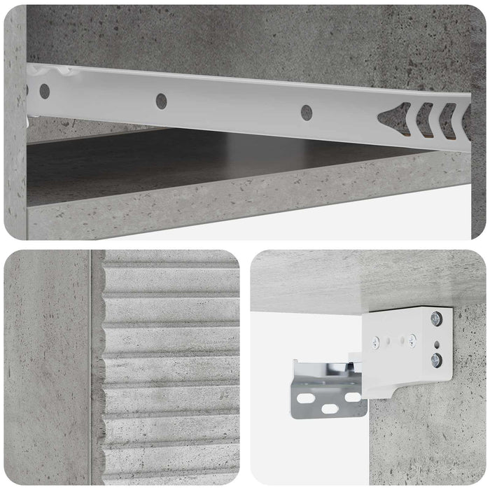Masă laterală montată pe perete Gri Beton 59 x 34,5 x 17 cm - WALTI WALTI