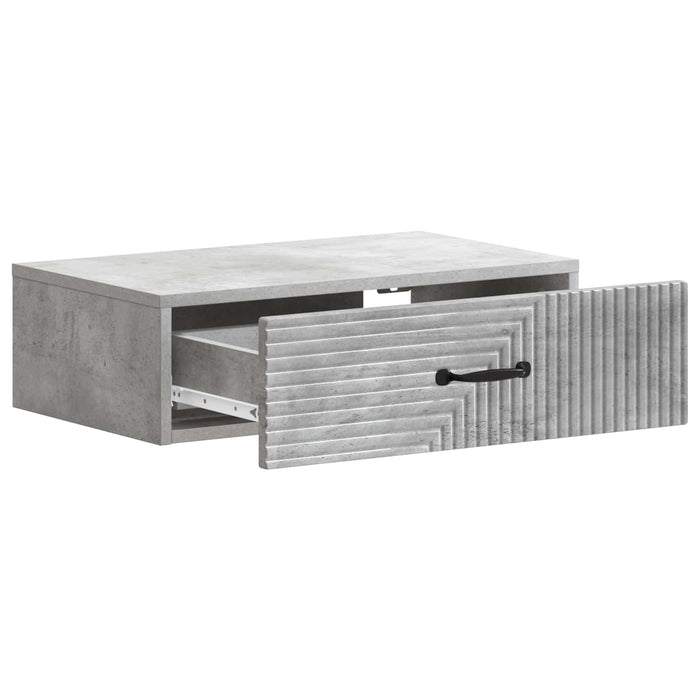 Masă laterală montată pe perete Gri Beton 59 x 34,5 x 17 cm - WALTI WALTI