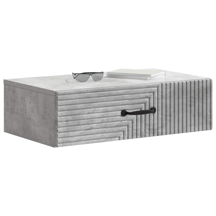 Masă laterală montată pe perete Gri Beton 59 x 34,5 x 17 cm - WALTI WALTI