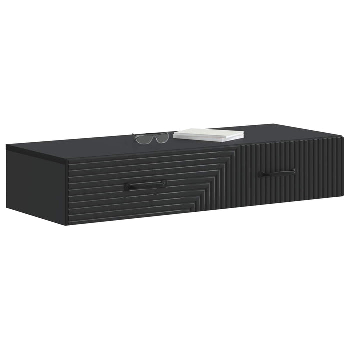 Masă laterală montată pe perete Negru 87,5 x 34,5 x 17 cm - WALTI WALTI