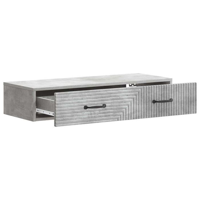 Masă laterală montată pe perete Gri Beton 87,5 x 34,5 x 17 cm - WALTI WALTI