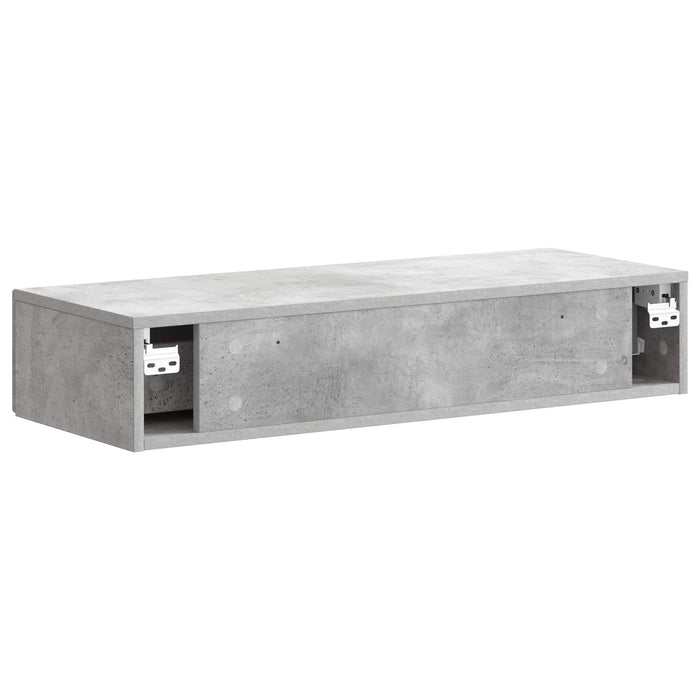 Masă laterală montată pe perete Gri Beton 87,5 x 34,5 x 17 cm - WALTI WALTI