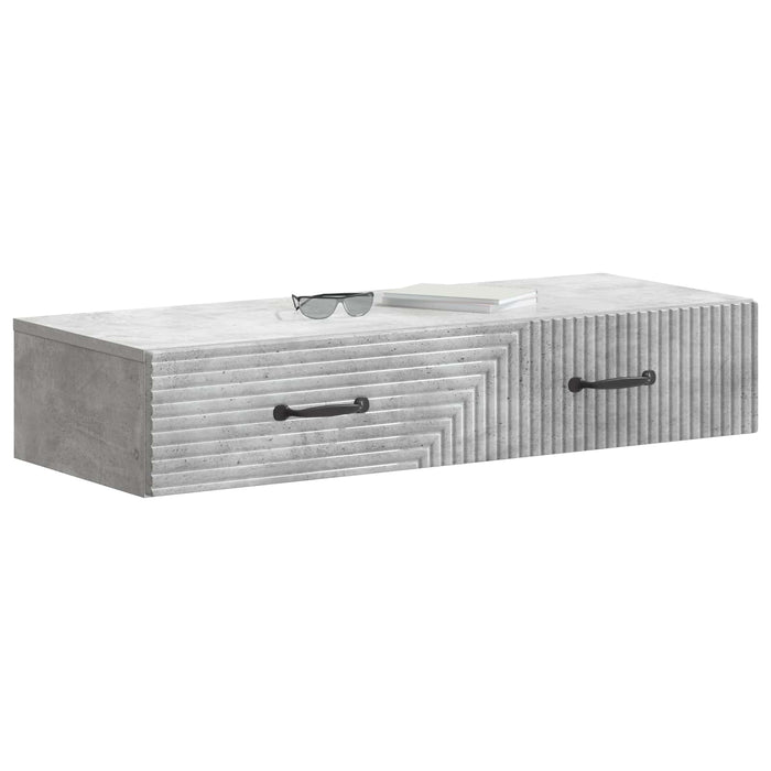 Masă laterală montată pe perete Gri Beton 87,5 x 34,5 x 17 cm - WALTI WALTI