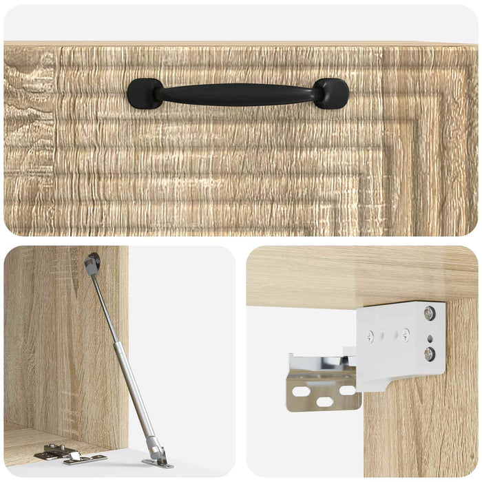 Oglindă TV montată pe perete Stejar Sonoma 59,5 x 41 x 30 cm - WALTI WALTI
