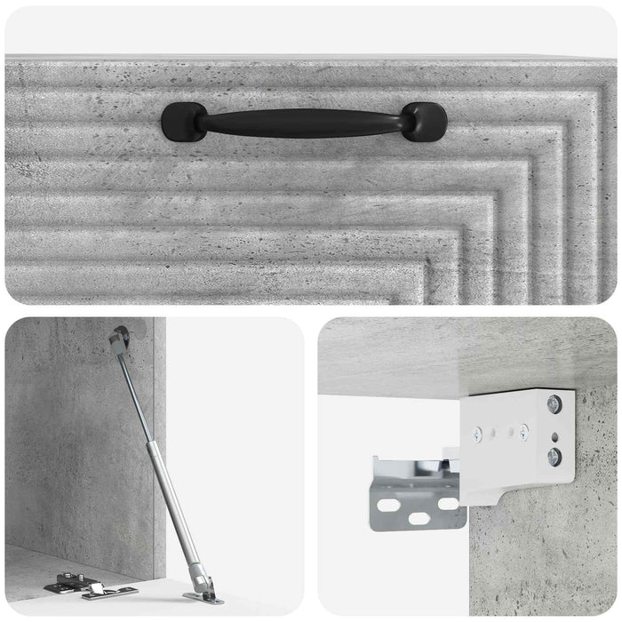 Oglindă TV montată pe perete Gri Beton 59,5 x 41 x 30 cm - WALTI WALTI