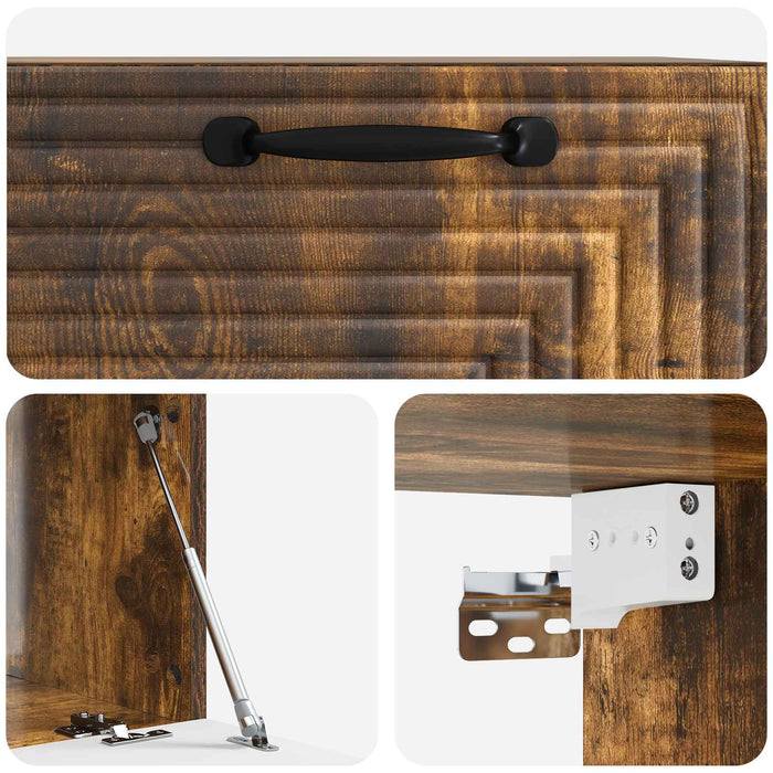Oglindă TV montată pe perete Stejar fumuriu 59,5 x 41 x 30 cm - WALTI WALTI