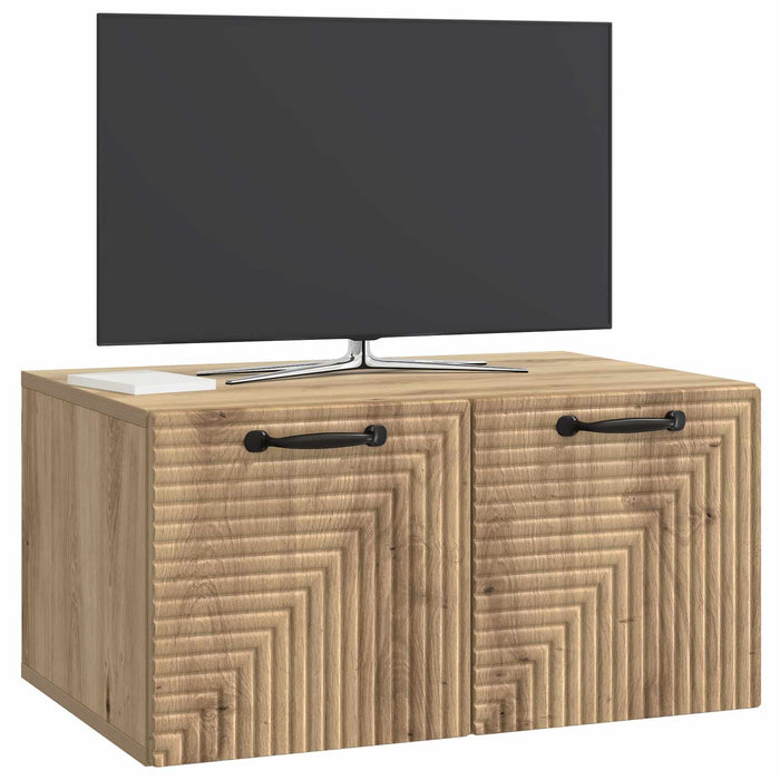 Oglindă TV montată pe perete Stejar Artizanal 59,5 x 41 x 30 cm - WALTI WALTI