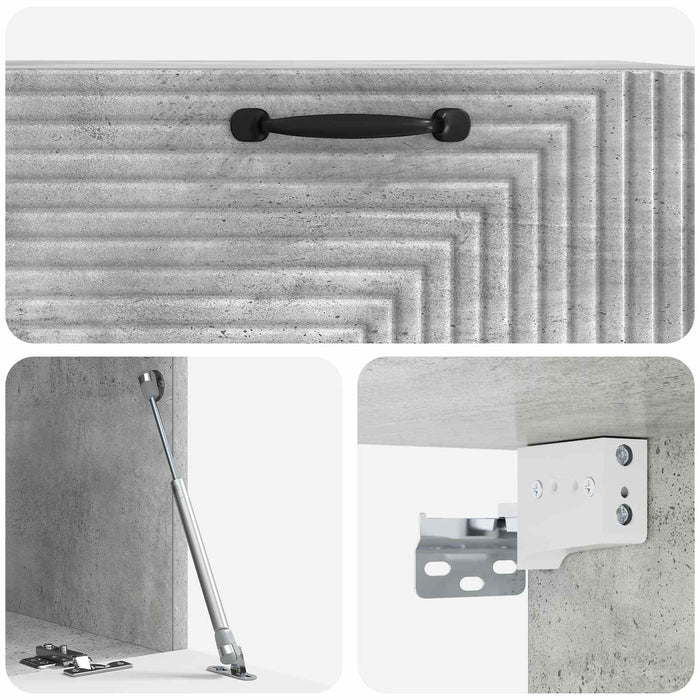 Oglindă TV montată pe perete Gri Beton 78,5 x 41 x 30 cm - WALTI WALTI