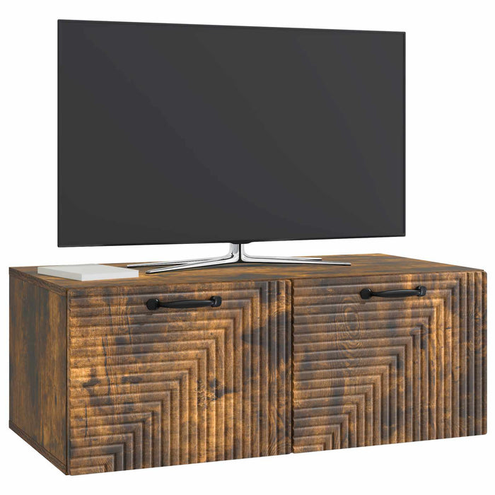 Oglindă TV montată pe perete Stejar fumuriu 78,5 x 41 x 30 cm - WALTI WALTI