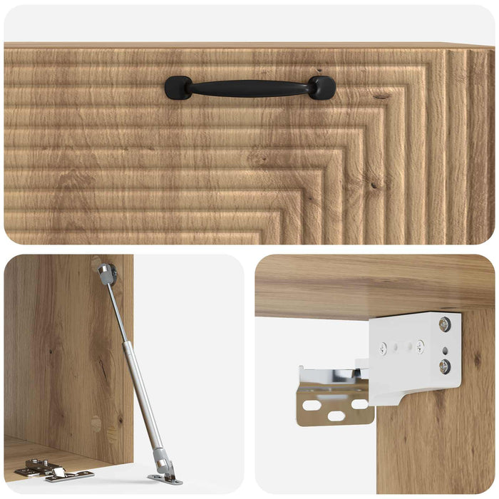 Oglindă TV montată pe perete Stejar Artizanal 78,5 x 41 x 30 cm - WALTI WALTI