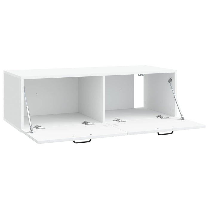 Oglindă TV montată pe perete Alb 98 x 41 x 30 cm Lemn prelucrat - WALTI WALTI