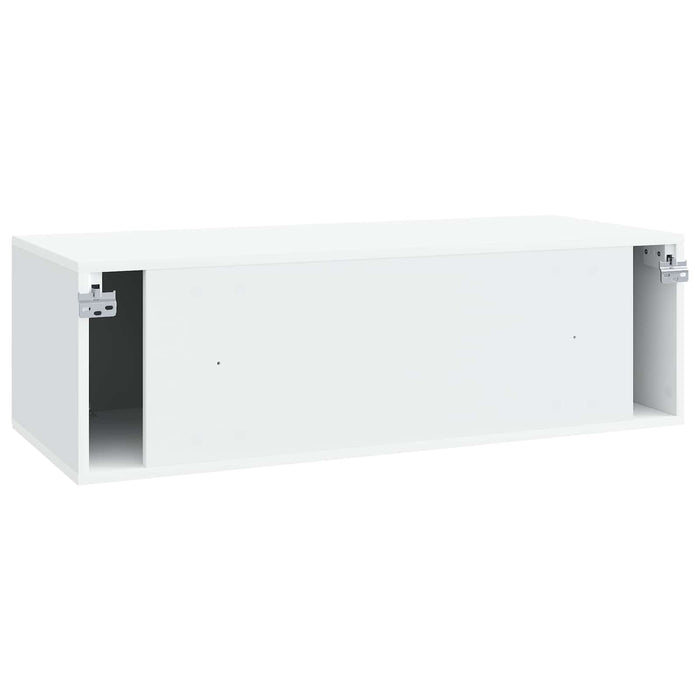 Oglindă TV montată pe perete Alb 98 x 41 x 30 cm Lemn prelucrat - WALTI WALTI