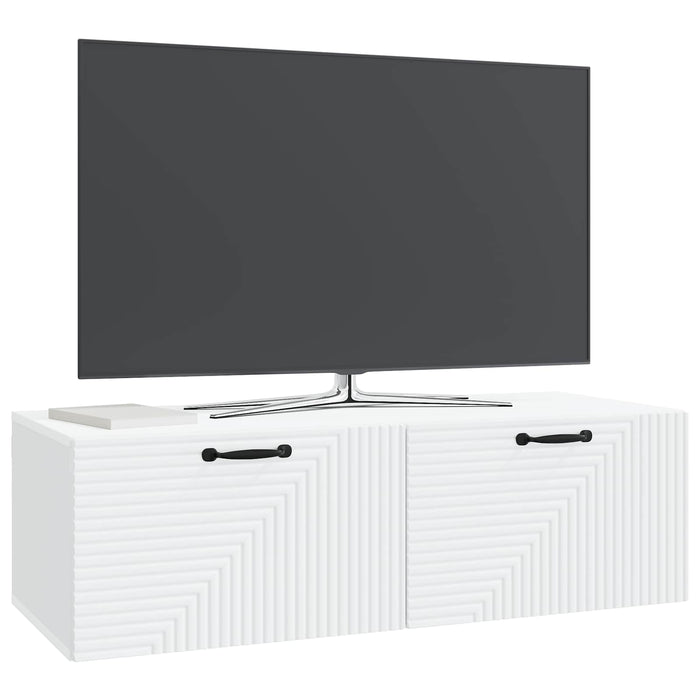 Oglindă TV montată pe perete Alb 98 x 41 x 30 cm Lemn prelucrat - WALTI WALTI