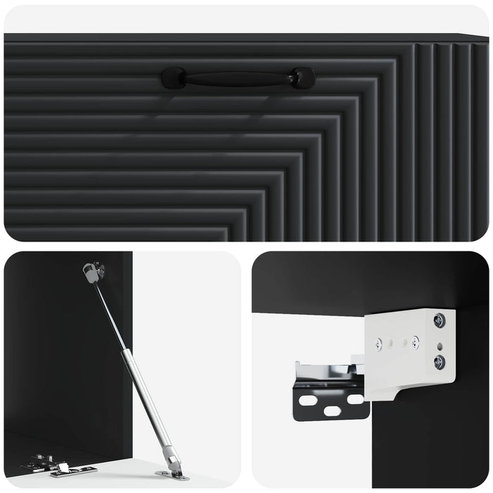 Oglindă TV montată pe perete Pe perete Negru 98 x 41 x 30 cm - WALTI WALTI
