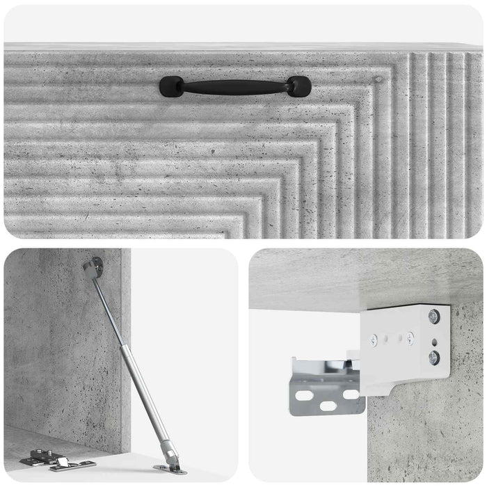 Oglindă TV montată pe perete Gri Beton 98 x 41 x 30 cm - WALTI WALTI