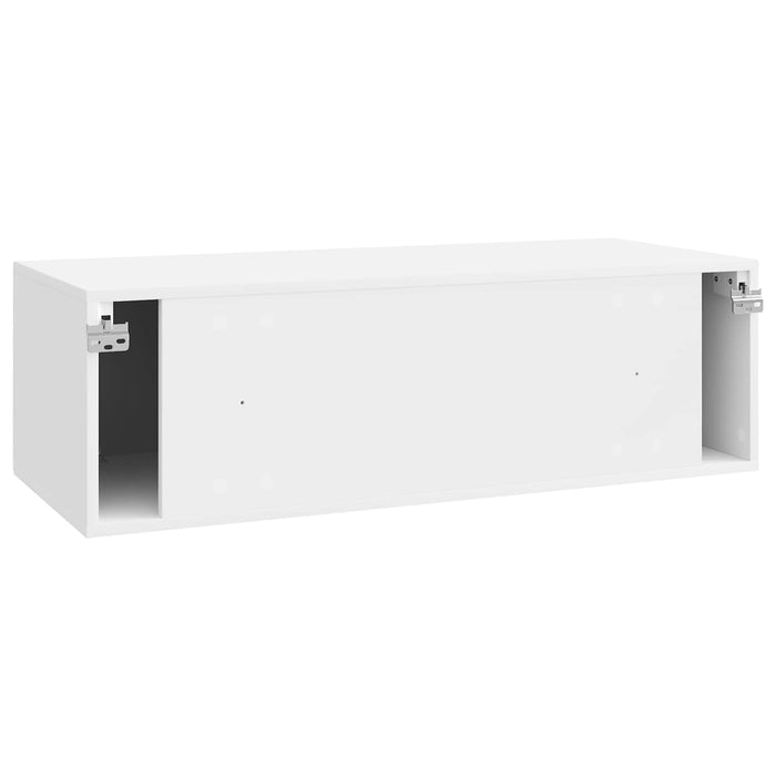 Oglindă TV montată pe perete Alb foarte lucios 98 x 41 x 30 cm - WALTI WALTI