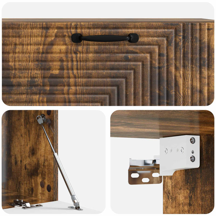Oglindă TV montată pe perete Stejar fumuriu 98 x 41 x 30 cm - WALTI WALTI