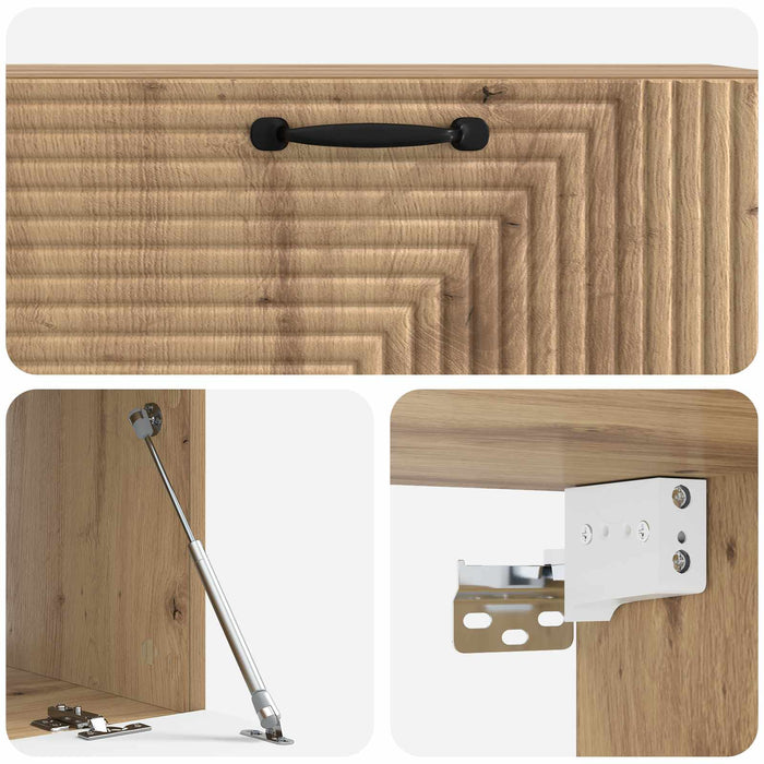 Oglindă TV montată pe perete Stejar Artizanal 98 x 41 x 30 cm - WALTI WALTI