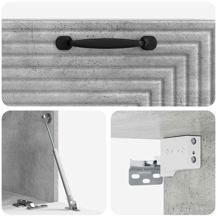 Oglindă TV montată pe perete Gri Beton 59,5 x 31 x 30 cm - WALTI WALTI