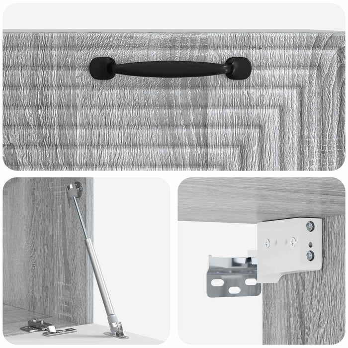 Oglindă TV montată pe perete Sonoma gri 59,5 x 31 x 30 cm - WALTI WALTI