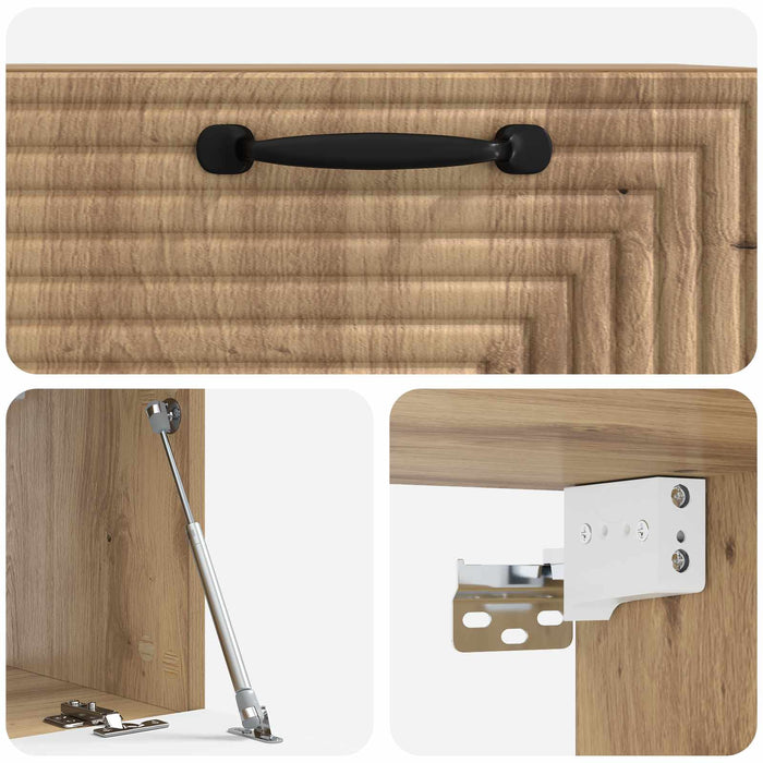 Oglindă TV montată pe perete Stejar Artizanal 59,5 x 31 x 30 cm - WALTI WALTI