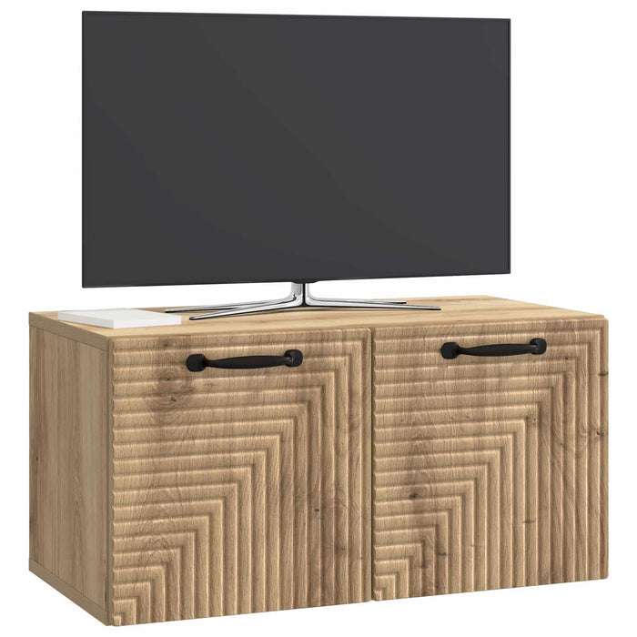 Oglindă TV montată pe perete Stejar Artizanal 59,5 x 31 x 30 cm - WALTI WALTI