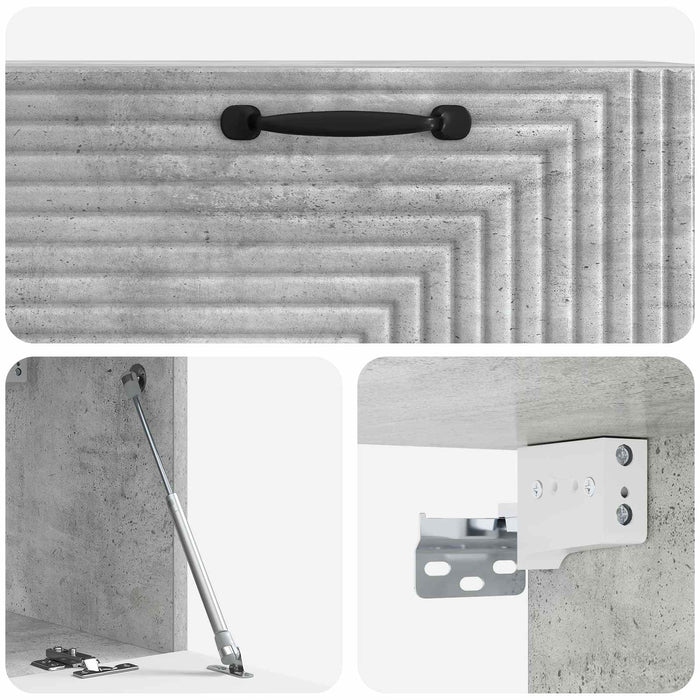 Oglindă TV montată pe perete Gri Beton 78,5 x 31 x 30 cm - WALTI WALTI