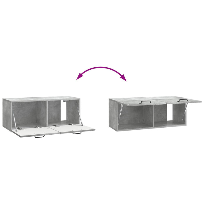 Oglindă TV montată pe perete Gri Beton 78,5 x 31 x 30 cm - WALTI WALTI
