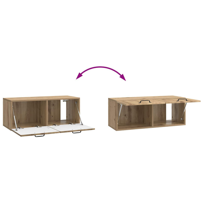 Oglindă TV montată pe perete Stejar Artizanal 78,5 x 31 x 30 cm - WALTI WALTI