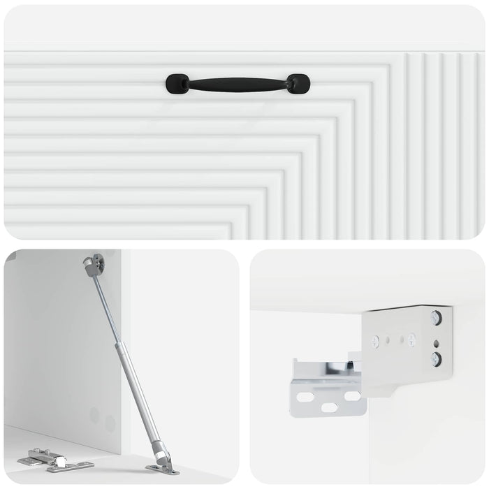 Oglindă TV montată pe perete Alb 98 x 31 x 30 cm Lemn prelucrat - WALTI WALTI