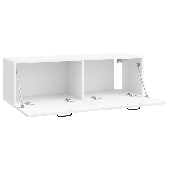 Oglindă TV montată pe perete Alb 98 x 31 x 30 cm Lemn prelucrat - WALTI WALTI