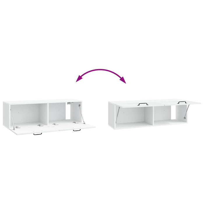 Oglindă TV montată pe perete Alb 98 x 31 x 30 cm Lemn prelucrat - WALTI WALTI