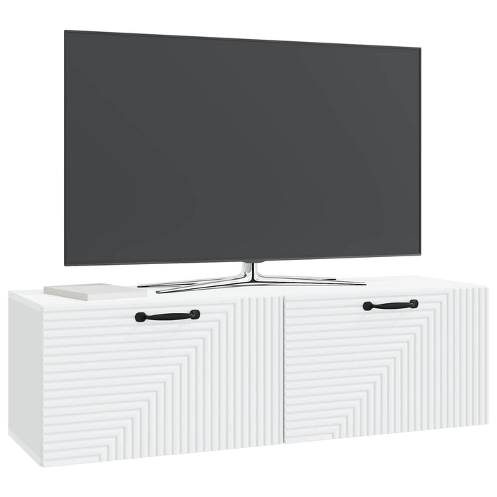 Oglindă TV montată pe perete Alb 98 x 31 x 30 cm Lemn prelucrat - WALTI WALTI