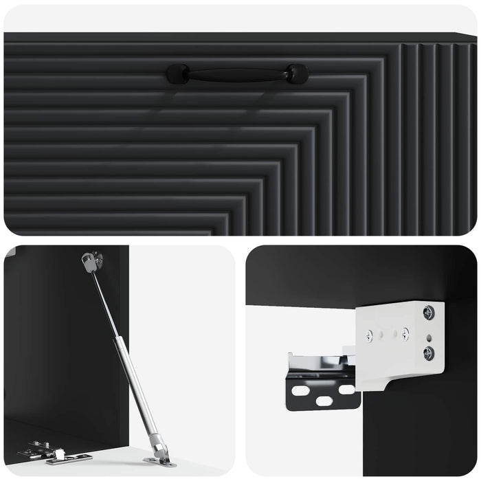 Oglindă TV montată pe perete Pe perete Negru 98 x 31 x 30 cm - WALTI WALTI