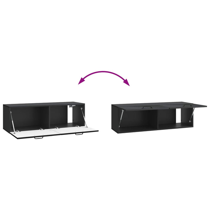 Oglindă TV montată pe perete Pe perete Negru 98 x 31 x 30 cm - WALTI WALTI