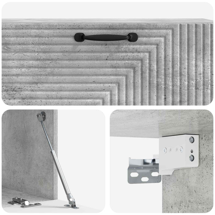 Oglindă TV montată pe perete Gri Beton 98 x 31 x 30 cm - WALTI WALTI