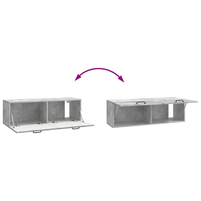 Oglindă TV montată pe perete Gri Beton 98 x 31 x 30 cm - WALTI WALTI