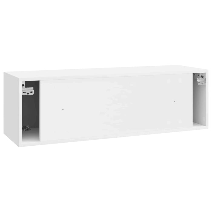 Oglindă TV montată pe perete Alb foarte lucios 98 x 31 x 30 cm - WALTI WALTI
