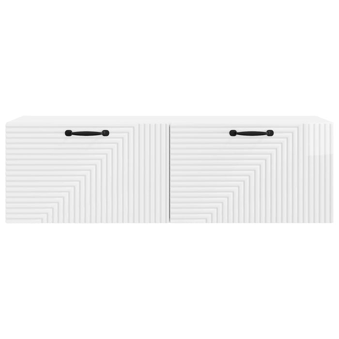 Oglindă TV montată pe perete Alb foarte lucios 98 x 31 x 30 cm - WALTI WALTI