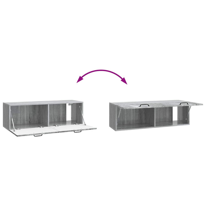 Oglindă TV montată pe perete Sonoma gri 98 x 31 x 30 cm - WALTI WALTI