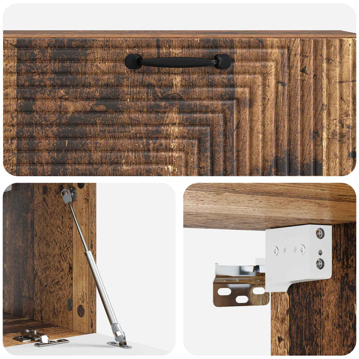 Oglindă TV montată pe perete Lemn vechi 98 x 31 x 30 cm - WALTI WALTI