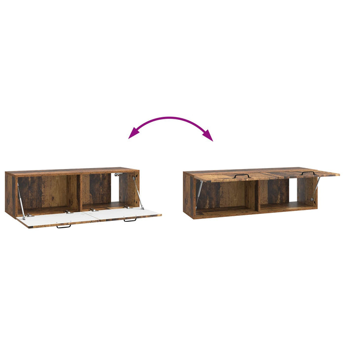 Oglindă TV montată pe perete Lemn vechi 98 x 31 x 30 cm - WALTI WALTI