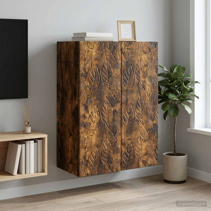 Dulap montat pe perete Stejar fumuriu 66 x 34,5 x 90 cm - WALTI WALTI