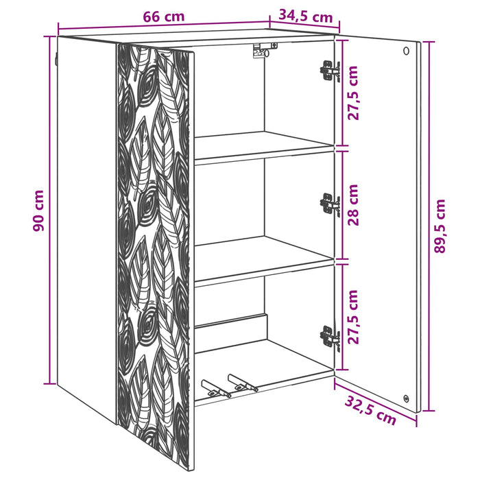 Dulap montat pe perete Lemn vechi 66 x 34,5 x 90 cm - WALTI WALTI