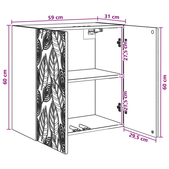 Dulap montat pe perete Alb 59 x 31 x 60 cm Lemn prelucrat - WALTI WALTI